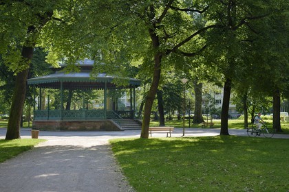 France, Bas Rhin, Strasbourg, Neustadt district dating from the german period, bandstand in the Parc du Contades (Contades Park)