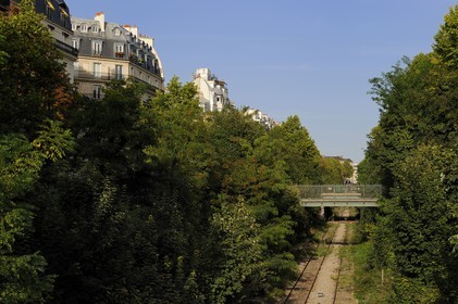 France, Paris (75), ancienne voie ferrée de la ligne d'Auteuil boulevard Pereire