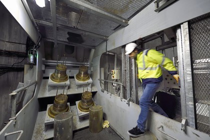 France, between  Calvados and Seine Maritime, the Pont de Normandie (Normandy Bridge) spans the Seine, inking in the pylon of cables that support the bridge