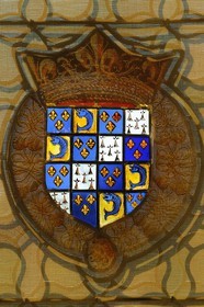 France, Loir et Cher, Loire Valley, listed as World Heritage by UNESCO, Chaumont sur Loire castle, stained glass window