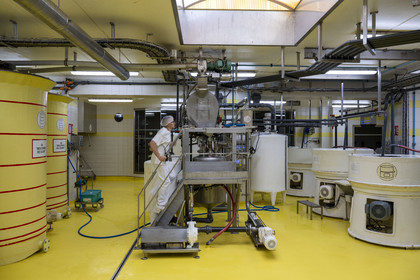 France, Côte-d'Or (21), les climats de Bourgogne classés Patrimoine Mondial de l'UNESCO, Beaune, la moutarderie Fallot, ateliers de production
