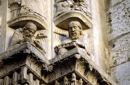 France, Eure et Loir, Chartres, royal portal of Notre Dame de Chartres Cathedral listed as World Heritage by UNESCO