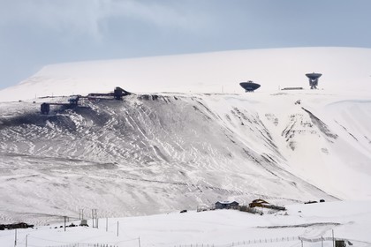 Norvège, Svalbard, Spitzberg, vallée de Adventdalen vers Longyearbyen, la mine de charbon n°7, la seule encore en exploitation