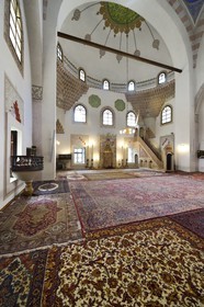 Bosnia and Herzegovina, Sarajevo, Bascarsija district in the old town, the Gazi Husrev-bey Mosque (Gazi Husrev-begova Dzamija in bosnian), the mihrab (niche) and minbar (stairs)