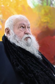France, Paris, Galerie RX, Hermann Nitsch, Hermann Nitsch, contemporary Austrian artist, co-founder of the Wiener Aktionismus movement (Viennese Actionism)