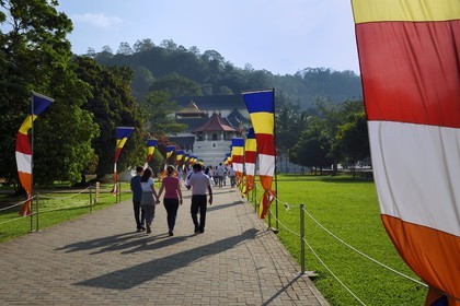 Sri Lanka, province du centre, Kandy, ville sacrée classée patrimoine mondial de l'UNESCO, Temple de la Dent de Bouddha (Sri Dalada Maligawa)