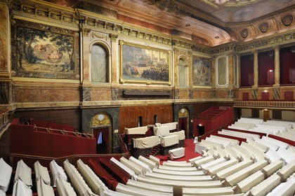 France, Yvelines, Chateau de Versailles, listed as World Heritage by UNESCO, Midi Wing, semicircular auditorium of the Parliament Congress