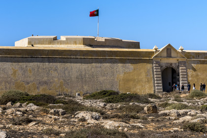 Portugal, Algarve, South-West Alentejano and Costa Vicentina natural park, Sagres in the extreme southwest of Portugal and Europe, the Fortress of Sagres built in the 15th century (La Fortaleza)