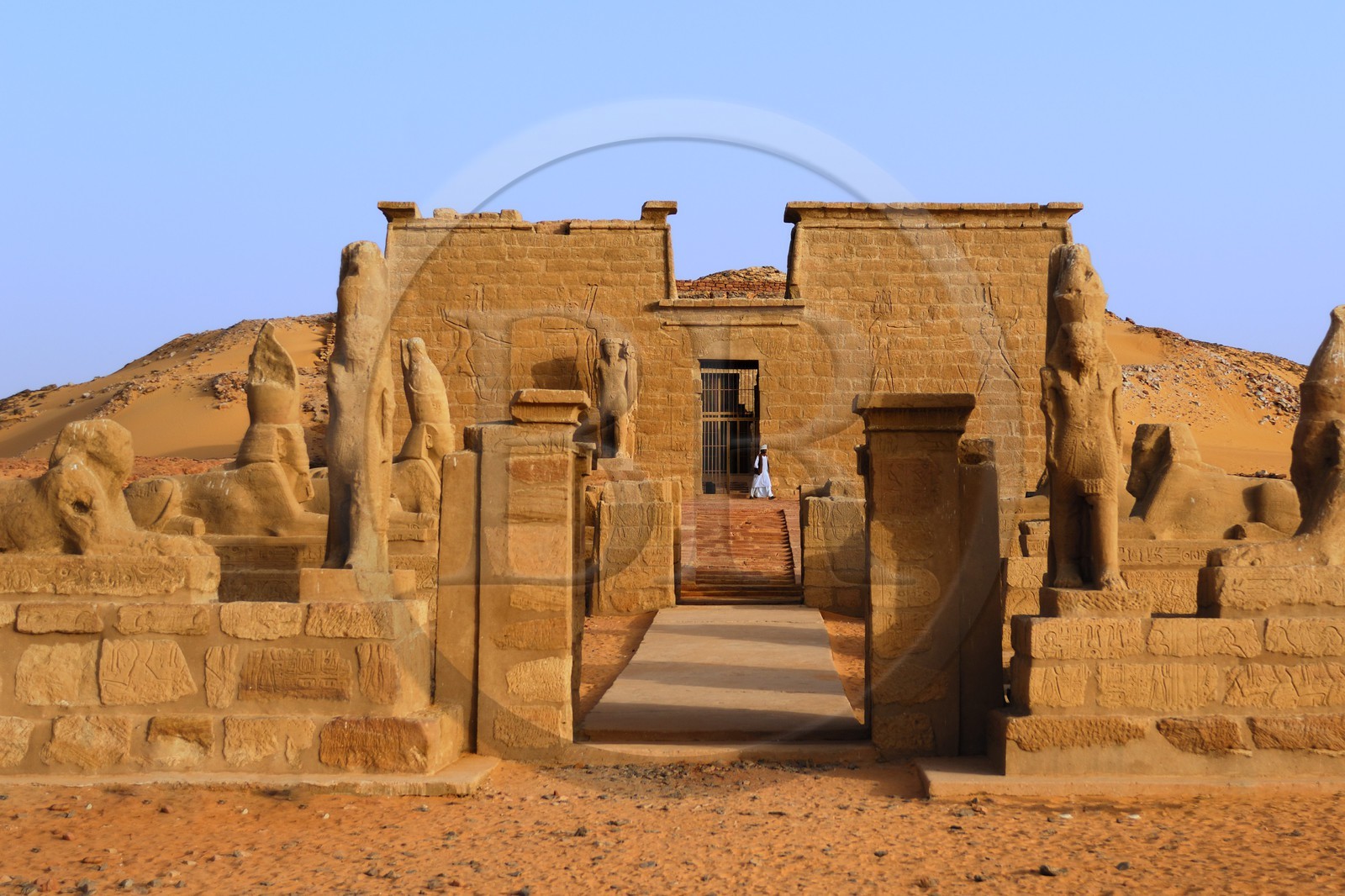 Egypt, Upper Egypt, Lake Nasser, Nubia desert, Wadi es-Sebua temple or Valley of the Lions