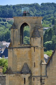 France, Dordogne, Perigord Noir, Dordogne valley, Sarlat la Caneda, Hotel de Gisson, architectural view of one of the rooms of the Hotel Museum Gisson