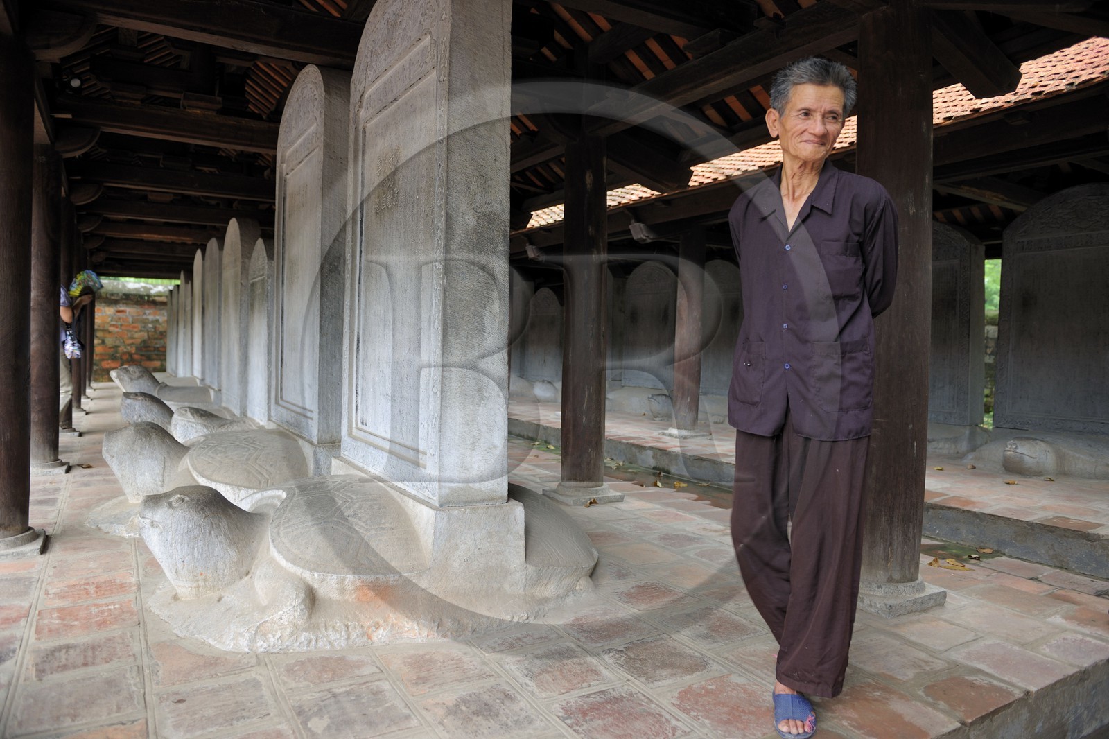 Vietnam, Hanoï, temple Van Mieu (temple de la Littérature) dédié à Confucius construit en 1070, stèles des Docteurs Vietnam, Hanoï, temple Van Mieu (temple de la Littérature) dédié à Confucius construit en 1070, stèles des Docteurs