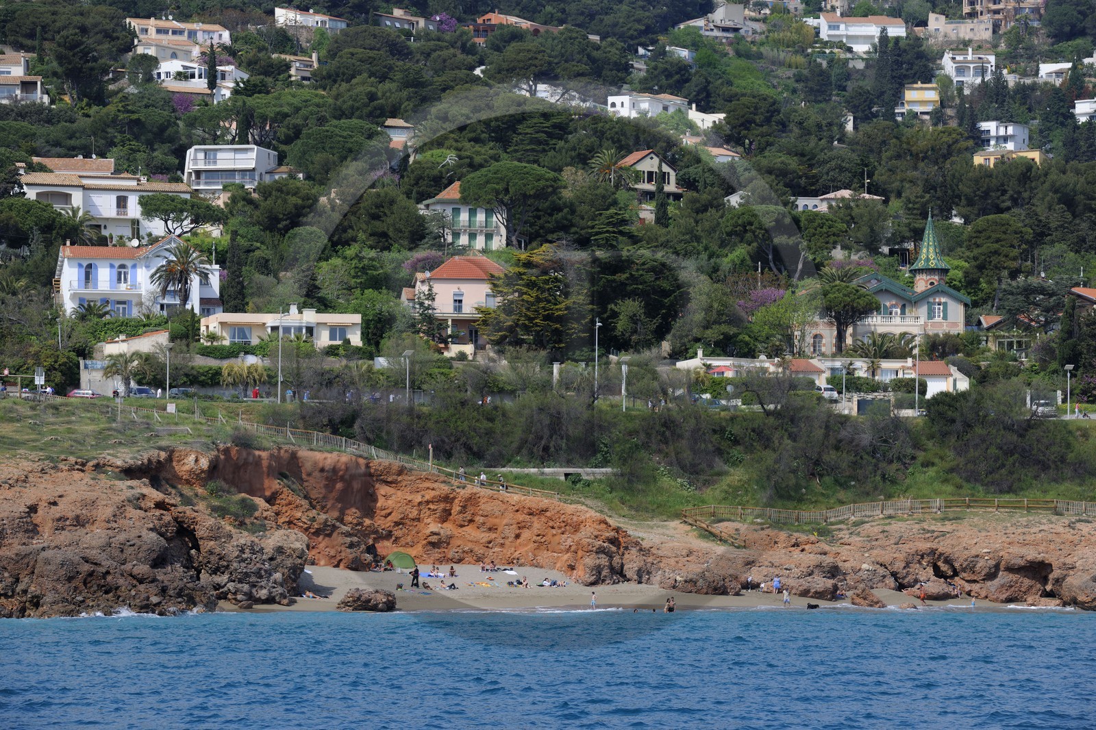 France, Hérault (34), Sète, petite plage dans la Crique de la Nau