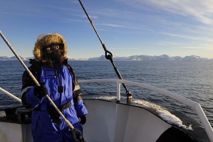 Norvège, Nordland, iles des Westeralen, région de Myre, le bateau Leonora pour l'observation des baleines