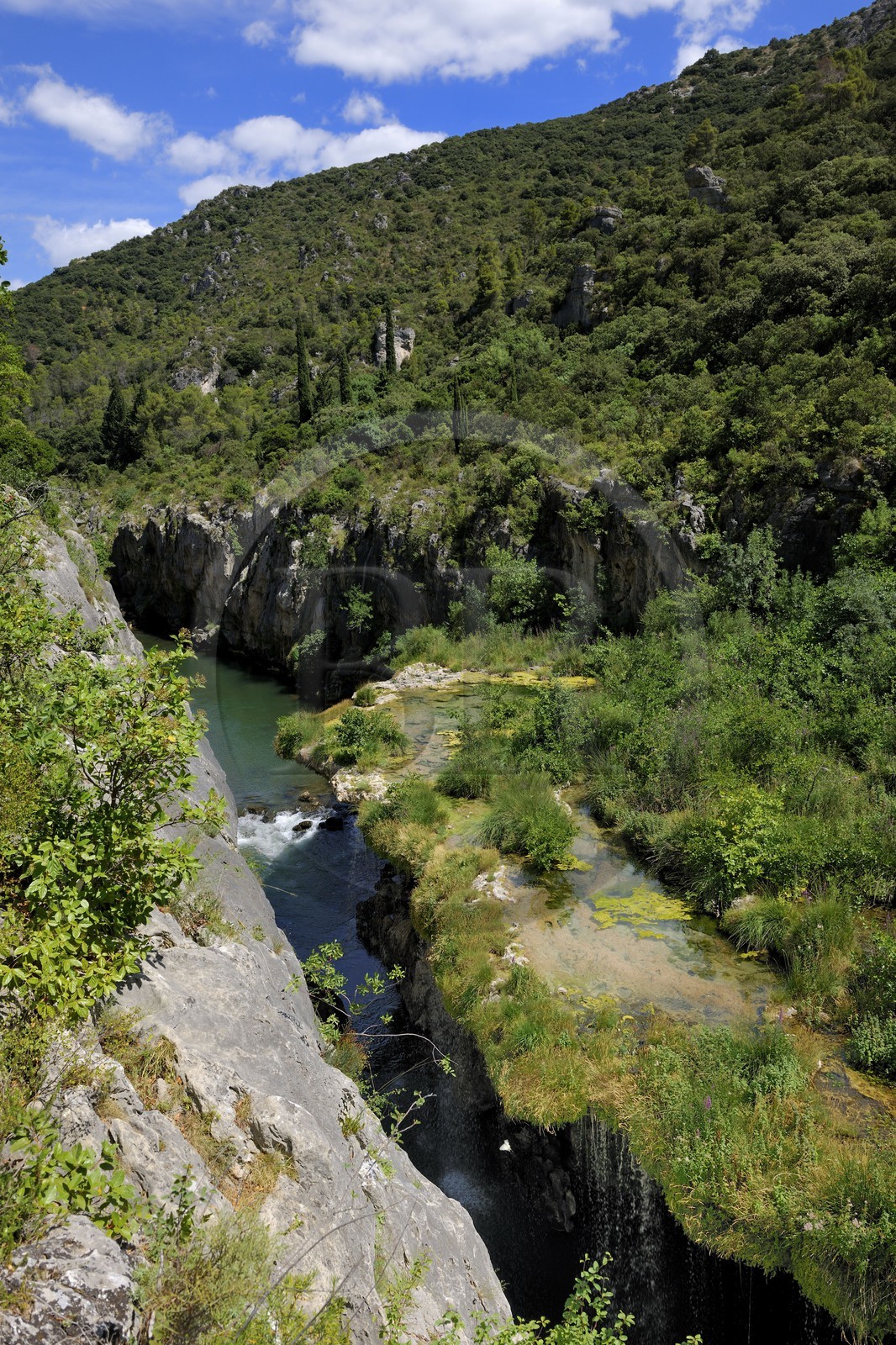 France, Hérault (34), les Gorges de l'Hérault vers Saint-Guilhem-le-Désert