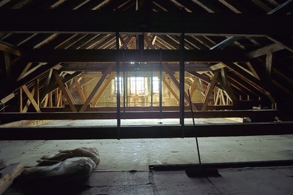 France, Bas Rhin, Strasbourg, old town listed as World Heritage by UNESCO, Notre Dame Cathedral, frame of the attic of the south transept