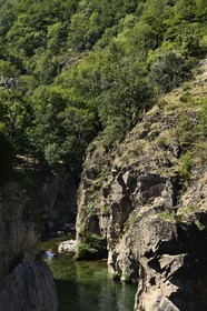 France, Ardeche, Monts d'Ardeche Regional Natural Park, Thueyts, the upper valley of the Ardeche River