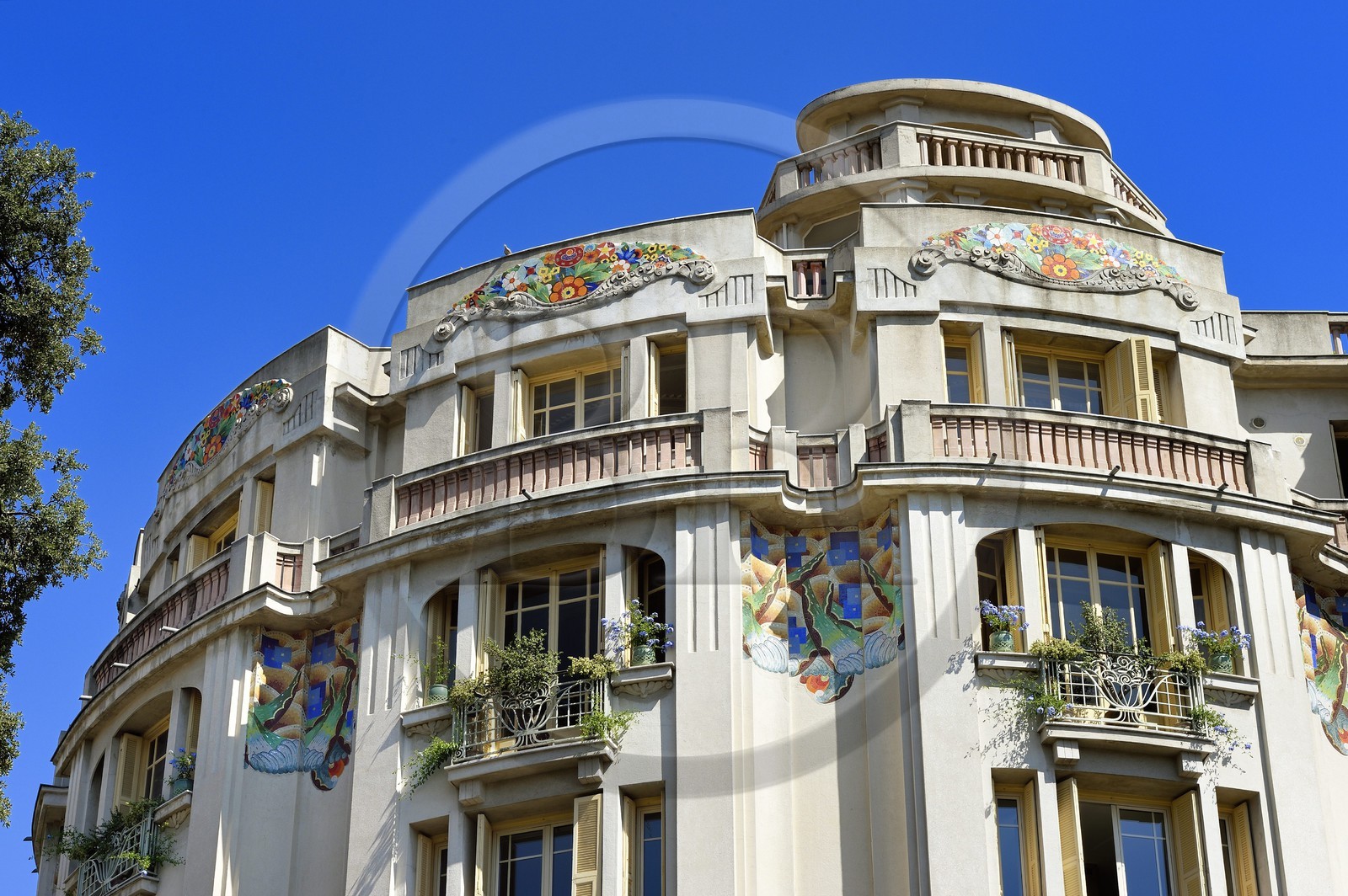 France, Alpes-Maritimes (06), Nice, immeuble La Rotonde (1929-1930) de style Art Déco au 41 boulevard Gambetta de l'architecte G.Dikansky