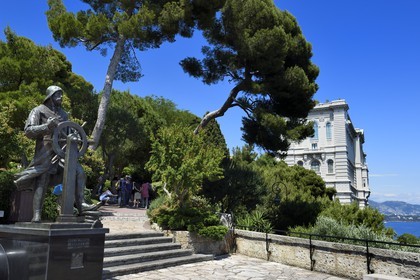 Principality of Monaco, Monaco, the oceanographic museum on the Rock seen from the Saint Martin Garden