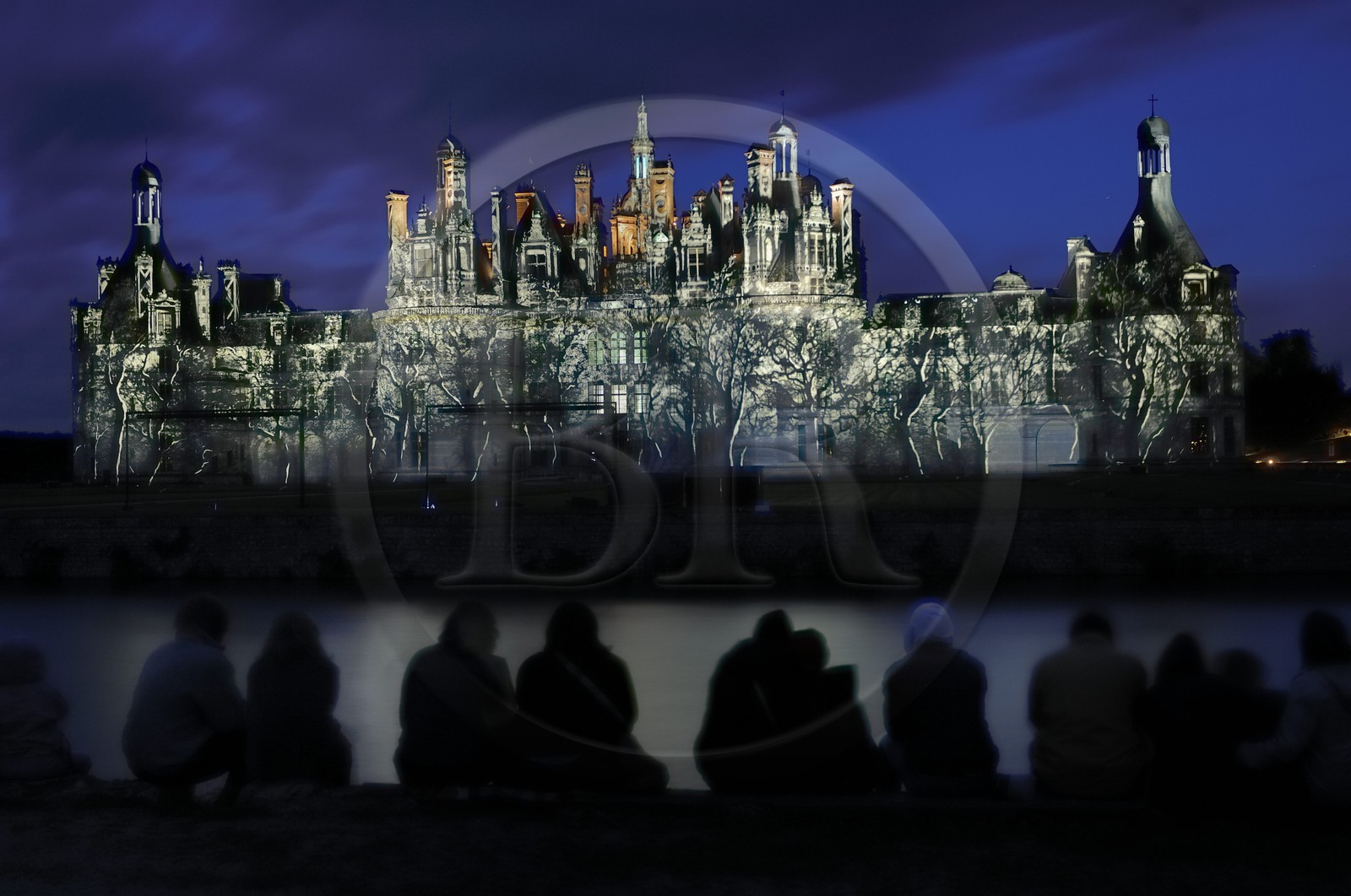 France, Loir et Cher, Loire Valley listed as World Heritage by UNESCO, Chateau de Chambord by night, son et lumiere