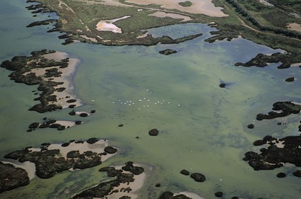 France, Aude (11), l'étang de Bages et de Sigean (vue aérienne)