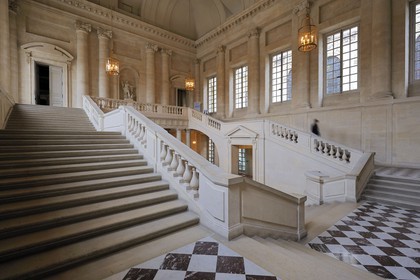France, Yvelines, Chateau de Versailles, listed as World Heritage by UNESCO, Grand Degre staircase of the Northern wing