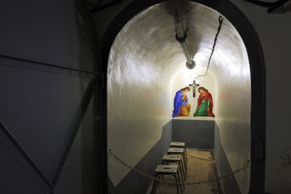 France, Bas-Rhin (67), Hunspach, la Ligne Maginot, le fort de Schoenenbourg, la chapelle