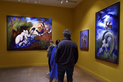 France, Paris, Le Marais District, Musee de la Chasse et de la Nature (Museum of hunting and nature) in the Hotel de Guenegaud, exhibition Diane and Actéon from the works of the painter Gérard Garouste