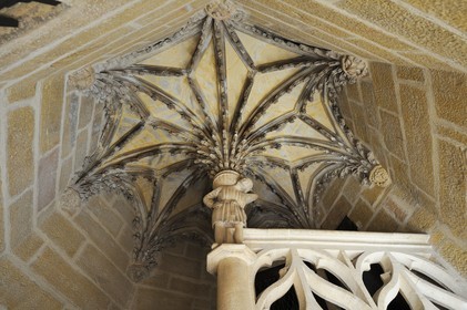 France, Côte d'Or (21), Dijon, Hôtel Chambellan rue des Forges, l'escalier à vis gothique flamboyant