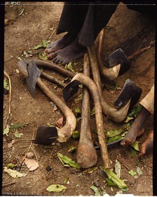 Burkina Faso, Poni province, Lobi land, Loropéni, Set of hoes