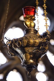 Germany, Baden-Wurttemberg, Freiburg im Breisgau, the cathedral (Munster), gift from the Empress Maria Theresa to the city with portraits of her children on the medallions including the future Queen of France Marie-Antoinette