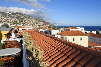 Portugal, Madeira Island, Funchal, view of the city from the terrace of the Sé Boutique Hotel