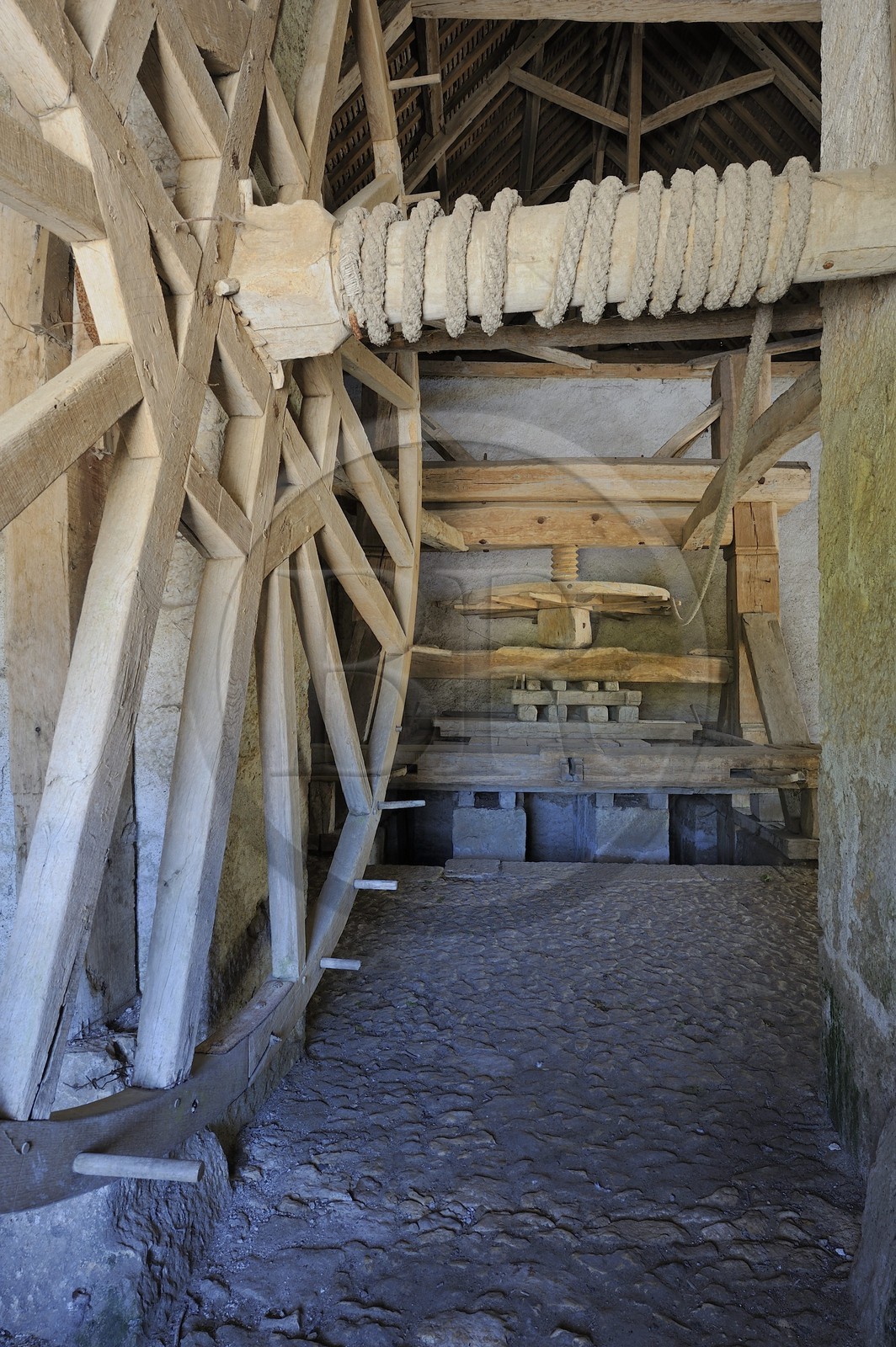 France, Loir-et-Cher (41), château de Talcy, pressoir tricentenaire