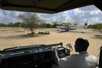 Tanzania, Selous Game Reserve is one of the largest fauna reserves of the world and designated a UNESCO World Heritage Site in 1982, bush airstrip