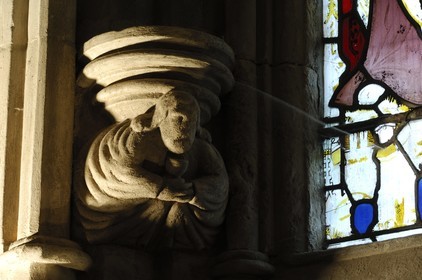 Royaume-Uni, Ecosse, Midlothian, Roslin, la Chapelle Rosslyn, sculpture