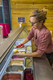 France, Hérault (34), Sète, artisan glacier L'atelier du Flamant Rose