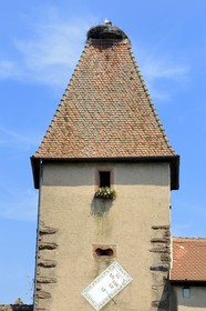 France, Haut Rhin, Ammerschwihr, the high Gate or Stork Tower (1608)