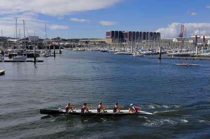 France, Manche, Cherbourg, port Chantereyne and the arsenal in the background