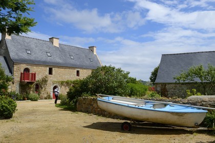 France, Finistere, Plougasnou, traditional house at Kermofezen