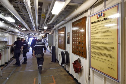 France, Var, Toulon, the naval base (Arsenal), the Charles de Gaulle nuclear-powered aircraft carrier on mid-life renovation, the main access