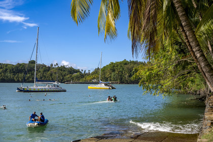 France, Guyane, Kourou, Iles du Salut, activités nautiques entre l'Ile Saint-Joseph et l'Ile Royale