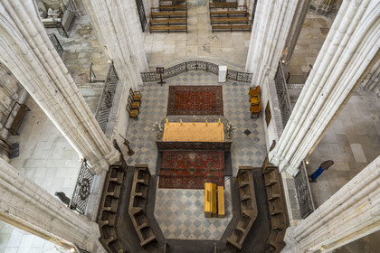 France, Yonne, Auxerre, Saint Germain Abbey church, the monks' stalls in the choir