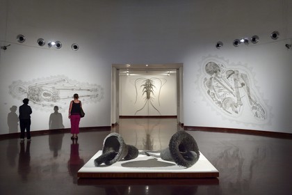 Afrique du Sud, province de Gauteng, Johannesburg, la Standard Bank Gallery, Dans le Tissage (In the Weave), une exposition d'œuvres de Walter Oltmann, l'un des artistes les plus connus d'Afrique du Sud