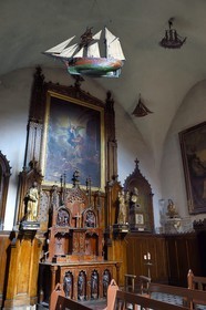 France, Alpes-Maritimes, Cannes, the old town in Le Suquet district, the Notre-Dame-de-l'Esperance church and its ex-voto