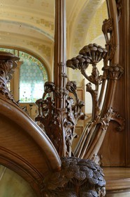 France, Marne, Reims, the Villa Demoiselle of Art Nouveau style, the monumental fireplace Majorelle