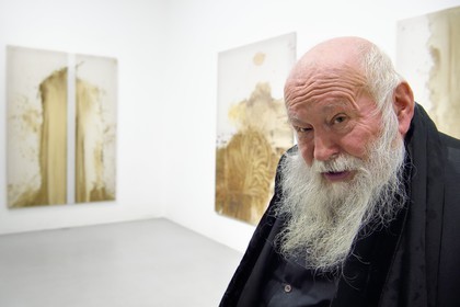 France, Paris, Galerie RX, Hermann Nitsch, Hermann Nitsch, contemporary Austrian artist, co-founder of the Wiener Aktionismus movement (Viennese Actionism)