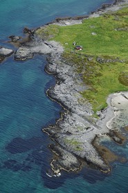 Norvège, Laponie, région du Finnmark, la côte vers le Cap Nord (vue aérienne)