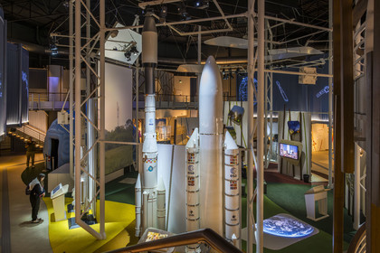 France, French Guiana, Kourou, Guiana Space Centre (Centre spatial guyanais, CSG), Guyaspace Expérience (ancien Musée de l'Espace), models of launch vehicles (rockets)