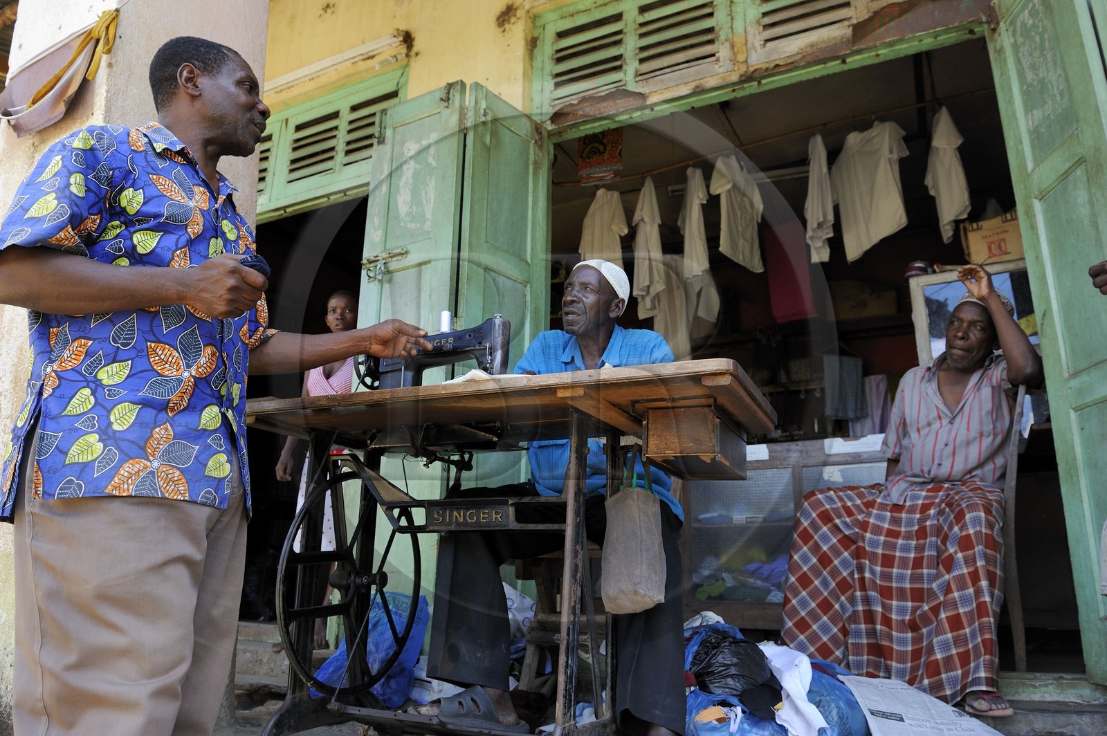 Tanzania, Morogoro district, Uluguru mountains, village of Matombo, tailor shop