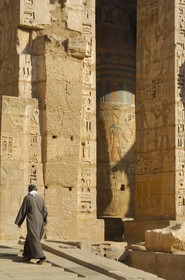 Egypte, Haute Egypte, vallée du Nil, environs de Louxor, nécropole thébaine classée Patrimoine Mondial de l'UNESCO, Thèbes Ouest, Medinet Habou, temple de Ramses III