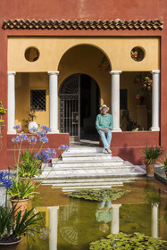 France, Alpes-Maritimes, Menton, Domaine des Colombieres, the current owner Michael Likierman in the Colombières villa entirely designed as a work of art by Ferdinand Bac
